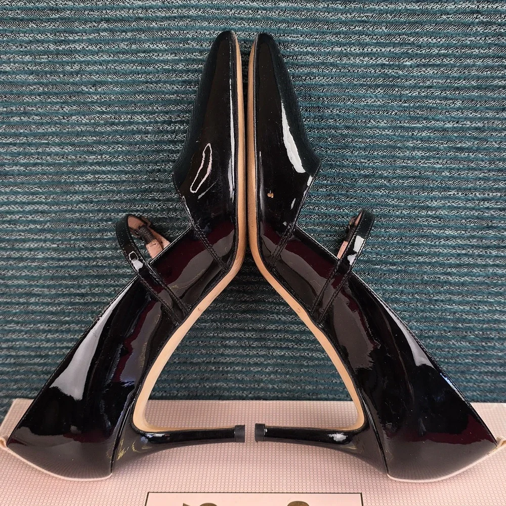 Sarah Jessica Parker Nirvana Patent Leather Pumps Made In Italy - Picture 7 of 16